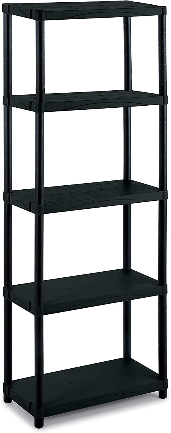 Megashopitalia Étagère modulaire à 5 étagères d'intérieur en Plastique 30 kg pour étagère (L70 x P30 x H174 cm)