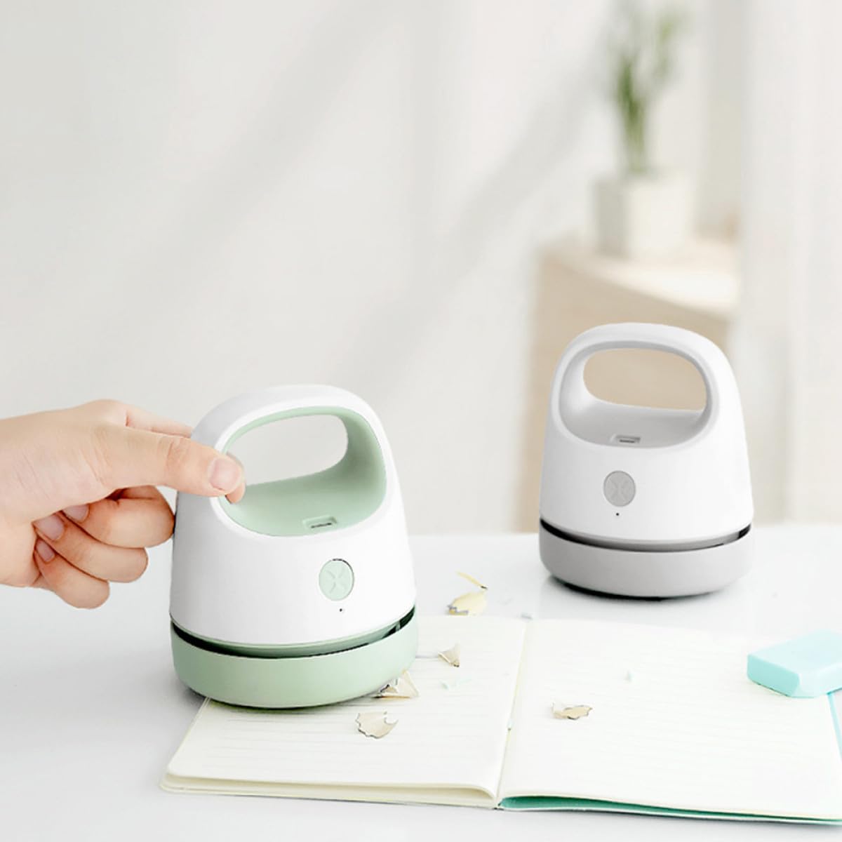 Abaodam Aspirapolvere Portatile da Tavolo Wireless Design Ergonomico, Materiale Abs, per Casa e Ufficio, Pulitore Elettrico Ricaricabile e Compatto