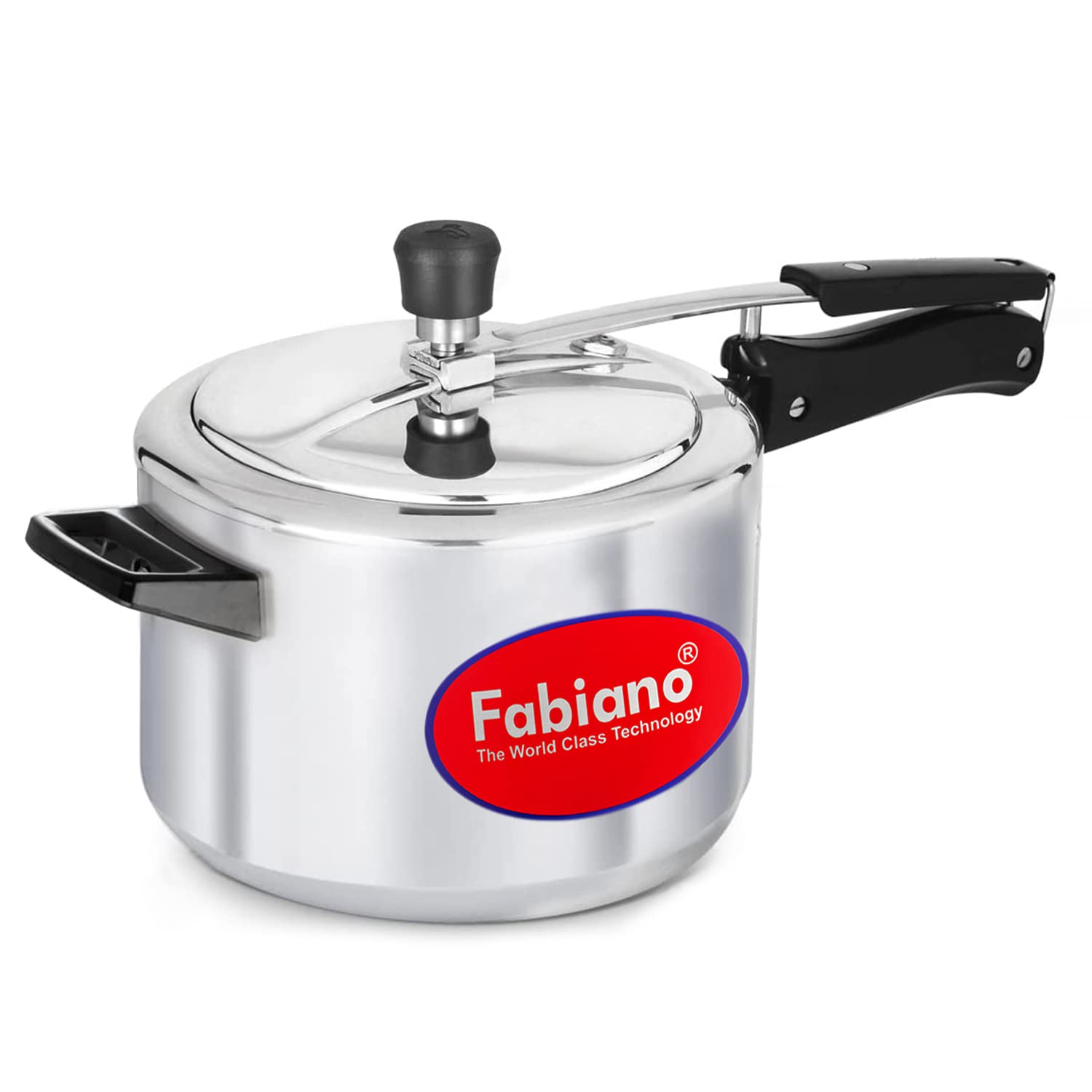 Fabiano 5L Pressure Cooker With Induction base, Inner Lid,Silver (Aluminium)