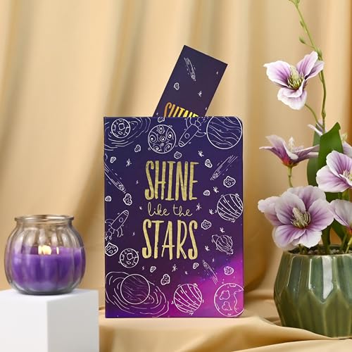 Image of Notebook Set, Premium Hardcover Journal, Bookmark and Matching Box |192 Ruled Pages, 80 GSM | A5 Ruled Writing Notebook for Girls, School & Office | Shine Like Star