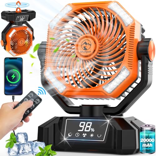 20000mAh-Camping-Fan-Rechargeable-5-Speed-Powerful-Battery-Operated-Fan-for-Camping-Oscillating-Fan-with-LED-Lantern-USB-Table-Fan-with-Remote-Control-for-Camping-Hiking-Fishing-Travel-Jobsite