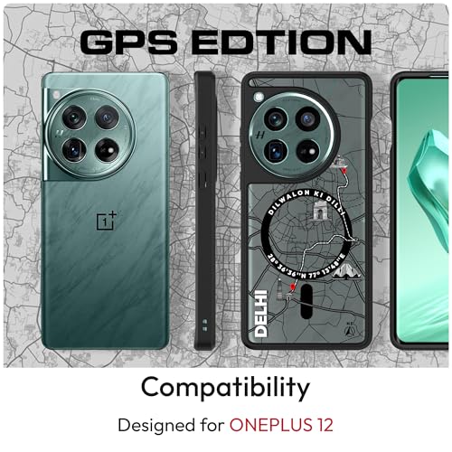 Image of KAPAVER Mag-X Back Cover Case Compatible with OnePlus 12 5G (PC+TPU) (GPS Delhi), Grey