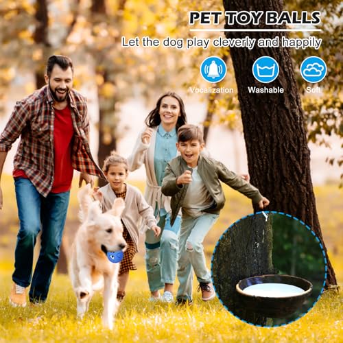 BORDEAG Quietschball Für Hunde, 6 Stück Hundeball Unzerstörbar, Hundespielzeug Ball, Dauerhaftes Quietschende Hundebälle, Weiches Latex Bouncy Fetch Bälle Für Große, Mittelgroße, Kleine Hunde