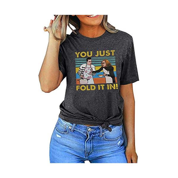 You-Just-Fold-It-in-T-Shirt-Women-Funny-Letter-Print-Short-Sleeve-Shirt-Novelty-Graphic-Tee-Top-Casual-Summer-Tshirt You Just Fold It in T-Shirt Women Funny Letter Print Short Sleeve Shirt Novelty Graphic Tee Top Casual Summer Tshirt (Medium, Gray)