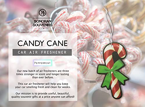 Image of Candycane (Pack of 4) Holiday Car Air Freshener - Automotive Accessory - Novelty Gifts (Candy Cane (Peppermint Scent))