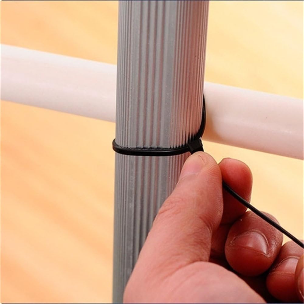 1000/100 pezzi fascette stringicavo in nylon regolabili autobloccanti fascette stringicavo fascette stringicavo in plastica riutilizzabili per casa e ufficio, nero 2,5x200 mm, 1000 pezzi