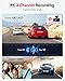 REDTIGER F17 4K 3 Channel Dash Cam, 5GHz WiFi Built-in GPS with 64GB Card, 2160P+1080P+1080P Front and Rear Inside, Triple Car Camera with 3 Inch Screen, IR Night Vision, G Sensor, WDR, Parking Mode