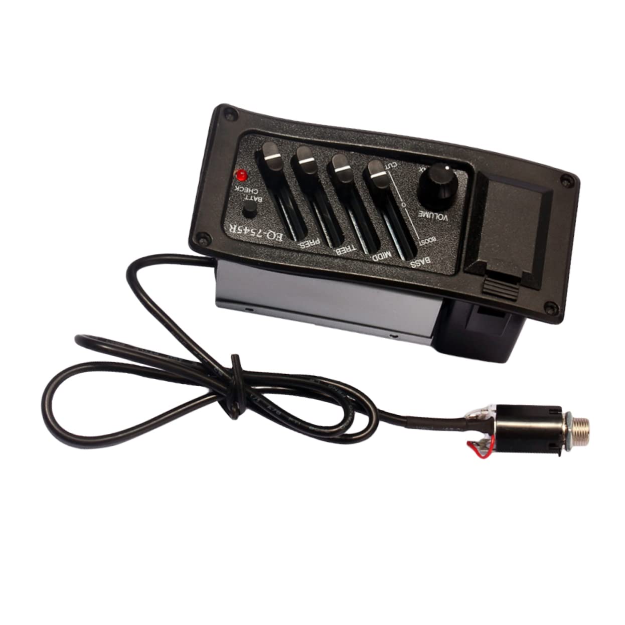 ibasenice 4 Guitar Pickup Band Eq Preamp Amplifier Essential Folk Guitarra Accessory for Acoustic Guitars Includes Plug Model Black Amplify Your Sound Effortlessly