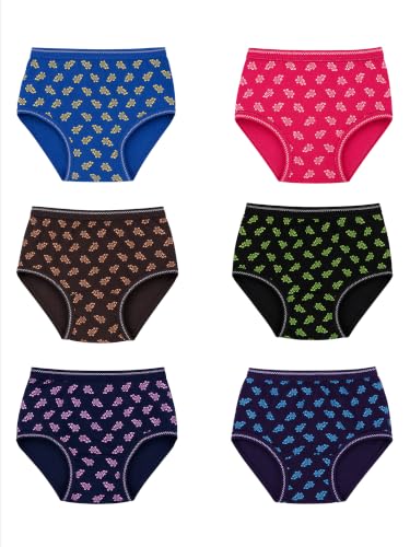 Image of DYCA by Bodycare Girls Cotton Briefs, Soft & Breathable Panties, Pack of 6, Print & Colour May Vary