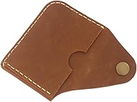 Vista 3 de Leather Card Holder Wallet, Compact Design with Slots for Cards and Cash (light brown)