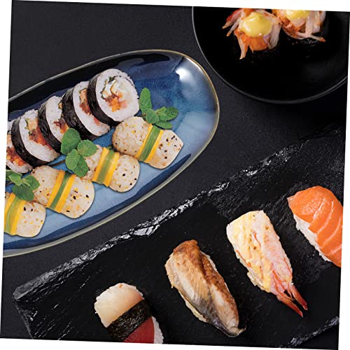 Plato grande azul de cerámica IMIKEYA para sushi miniatura 6