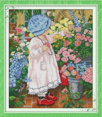Kit point de croix 11CT enfant et fleur pour sublimer votre décoration salon