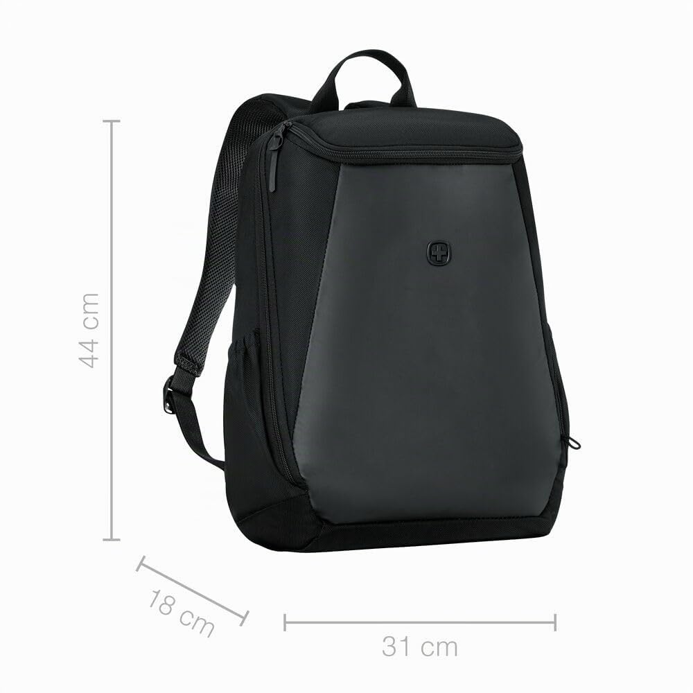 WENGER UrbanOne Backpack, Laptop-Rucksack mit Toploader-Fach, Notebook bis 15,6 Zoll, 23 l, Damen/Herren, Büro, Business, Uni, Schwarz, 653889