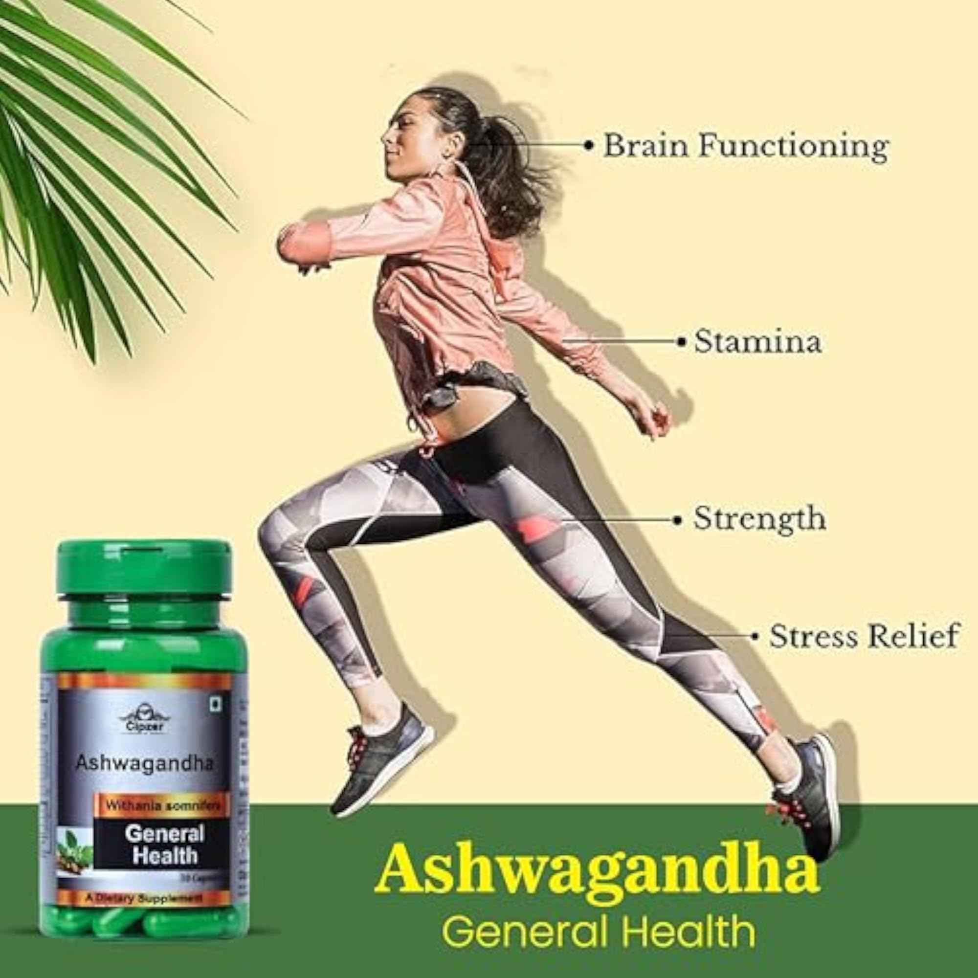 Cipzer Ashwagandha Capsules, Stress Relief & Immunity Booster