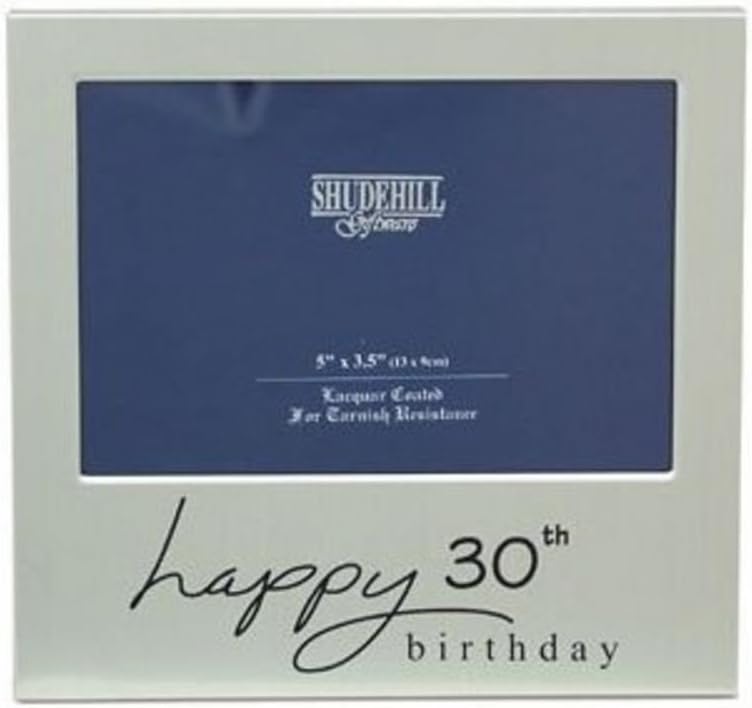 Shudehill 5" x 3" Happy 30th Birthday Photo Frame, Occasion Gift Present 72230, Silver,Photo Size 5" x 3.5"