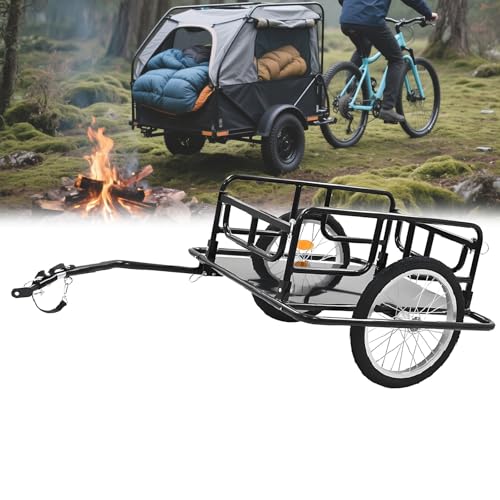 DPLWJPP Remolque para Bici de Transporte para Transportar Mercancías Remolque de Carga para Bicicletas Almacenamiento Compacto Plegable Remolque de Transporte