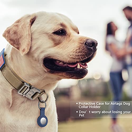 Image of Tactical Dog Collar,Adjustable Military Training Nylon Dog Collar with Control Handle for Medium and Large Dogs,with Patches and AirTags Case (M, Brown)