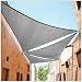ColourTree 16' x 16' x 16' Grey Sun Shade Sail Triangle Canopy Awning Shelter Fabric Cloth Screen - UV Block UV Resistant Heavy Duty Commercial Grade - Outdoor Patio Carport - (We Make Custom Size)