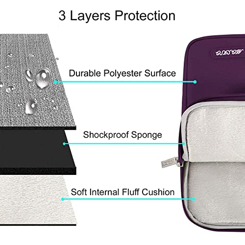 Image of MOSISO Laptop Case 16 inch, 15-15.6 inch Laptop Sleeve Compatible with MacBook Pro 16 M4 M3 M2 M1, HP Acer Dell Lenovo ASUS Notebook, Polyester Vertical Computer Sleeve Bag with Pocket, Magenta Purple