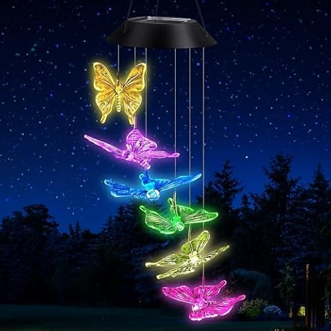 Butterfly Solar Wind Chimes for Garden Cover