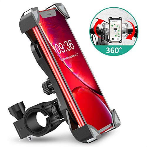 Babacom Bike Phone Holder, 360° Rotation Universal Bike Phone Mount Anti-Shake Phone Holder Clamp for iPhone 11 Pro Max/XR/XS Max/SE/8/7 Plus, Samsung Galaxy S20 Ultra/S10e/S9 and 3.5"-7" Smart Phones