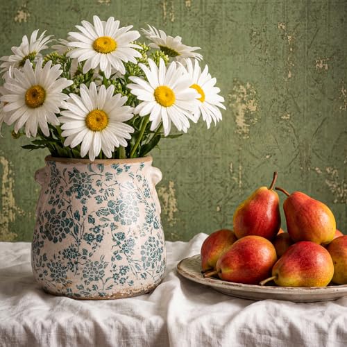 Pot de fleurs rustique en céramique pour bibliothèque et maison