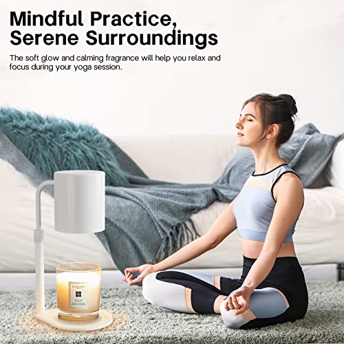 Vioaoeafa Candle Warmer Lamp,Thin Metal Base,Height Timer Brightness Adjustable,Compatible With Yankee Candle For Scented Wax Melting Comes With An Extra 50W Bulb (White) #TOP6
