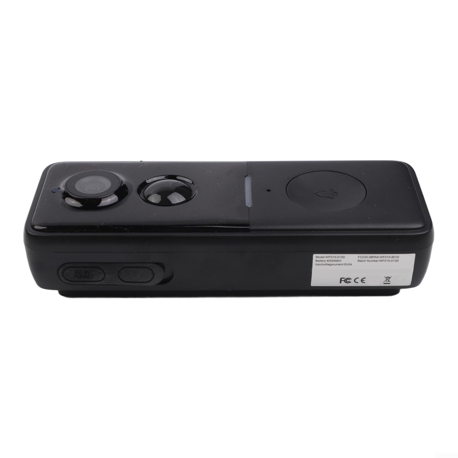 Lot de 1 sonnette sans fil pour Tuya avec coque solaire 1080p Interphone vidéo Détection de mouvement pour vision nocturne IP65 Étanche Plastique Noir transparent pour sécurité extérieure