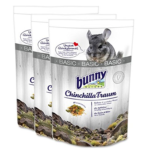 3 x 3,2 kg = 9,6 kg Bunny Chinchilla Traum Basic Futter für Chinchillas