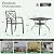 Crownland 5 Piece Outdoor Dining Set, Patio Metal Dining Sets, 4 Stackable Metal Chairs and Square Outdoor Dining Table with 1.57" Umbrella Hole, for Backyard, Lawn, Garden (Classic Black)