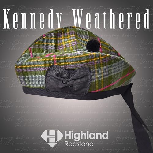 Image of Glengarry Cap-Traditional Scottish Hat, Acrylic Wool Tartan Glengarry hat, Kilts /Bagpipes Accessories