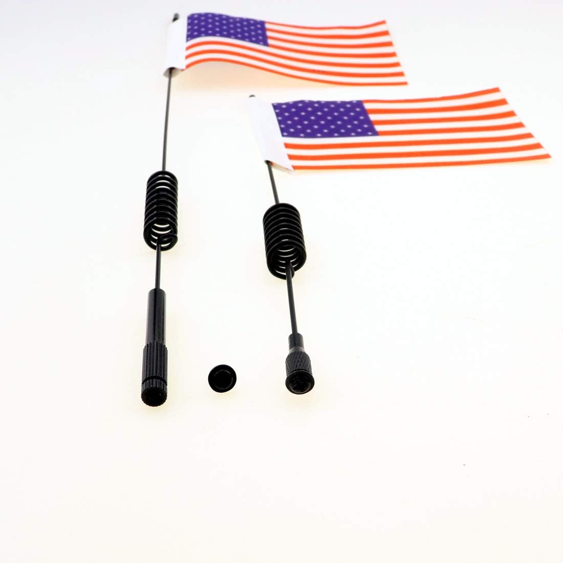 HUWAIMI 1/8-1/10 RC Antenna with US Flag RC Car Parts RC Decoration for 1:8-1:10 RC Crawler Axial SCX10 90046 TRX-4 TRX4 D90 D110 Tamiya CC01 (2pcs 290mm/11.4 Inch)
