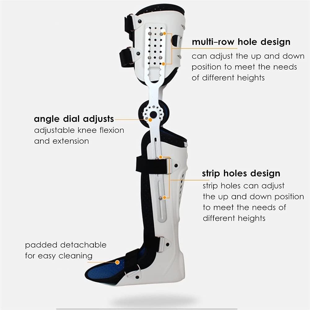 Calf Ankle Foot Fixed Bracket Orthosis Knee Ankle Leg Stabilizer Adjustable Fracture Protector Hinged Orthosis Support Brace,Right Leg,One Size