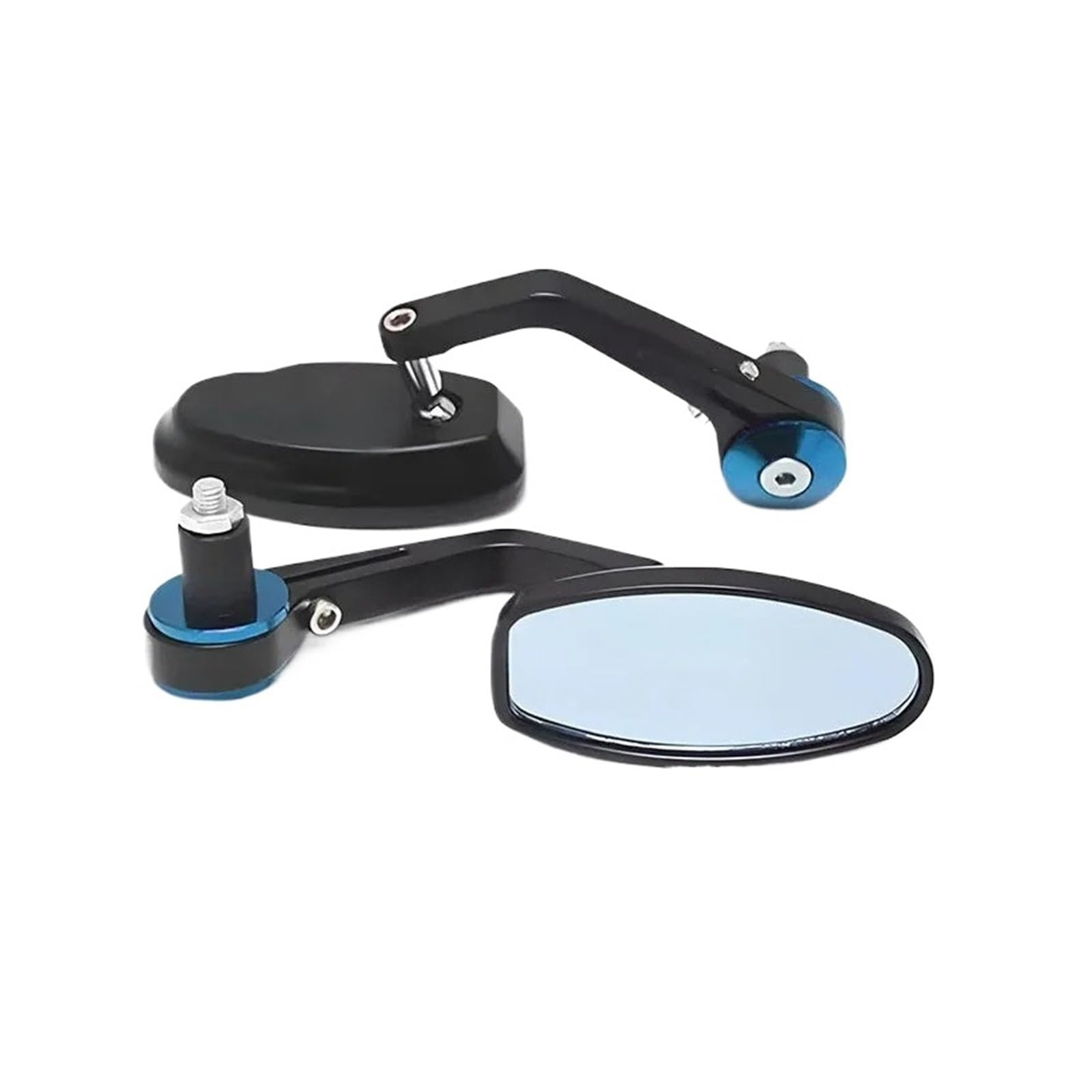 UTLODY motorcycle mirrors For Royal For Enfield Bullet/Meteor/Classic 350 500 Interceptor 650 Aluminium Motorcycle Handlebar End Rearview Mirrors bar end mirror(Blue-R)
