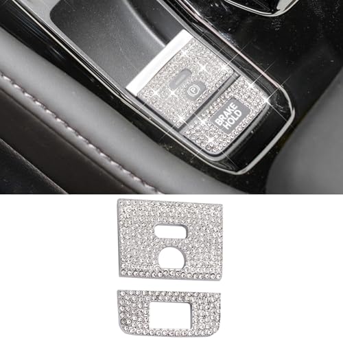 Image of Bling for Honda Car Accessory Electronic Brake and Automatic Parking Button Box Sticker Fit for 11th Gen Honda Accord Civic CR-V 2024. (Silver 8)