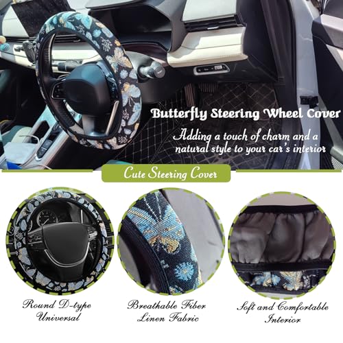 50% Off YUNXNYC Butterfly Floral Steering Wheel Cover - Image 3