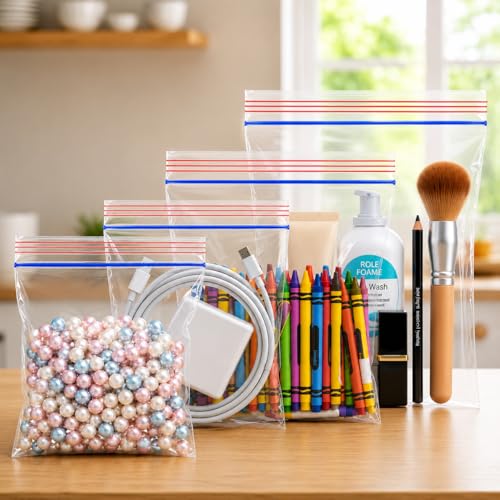 Image of Shalimar Ziplock Pouch | Ziplock /Zipper Bag | 2.5x3 Inches | 300 Pcs (Pack of 3 Packets x 100 Pcs) | Multi-Purpose Storage Bag | Reusable & Reclosable With Zipper | Color - Natural