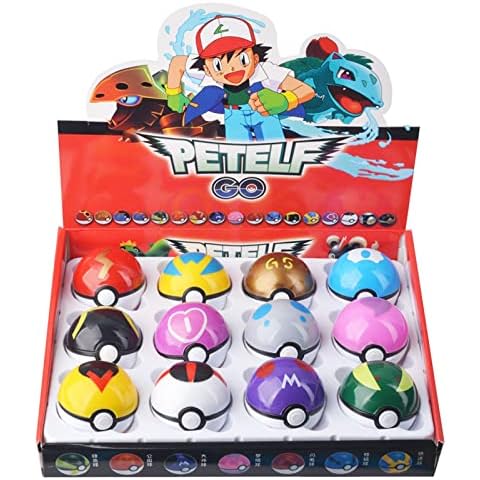 Pokeball, Poke Ball Mit Figur, 12 Pcs Pokebal Merch Tonie Figur Spielzeug, Pokeball Plus Action Figures Collection for Kids Boys Surprise Cover
