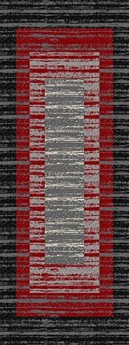 Maxy Home Custom Size Hallway Runner Rug - 31 in x 6 feet - Price Drops by Size - Rubber Backed Non Slip Bordered - Choose Width x Length
