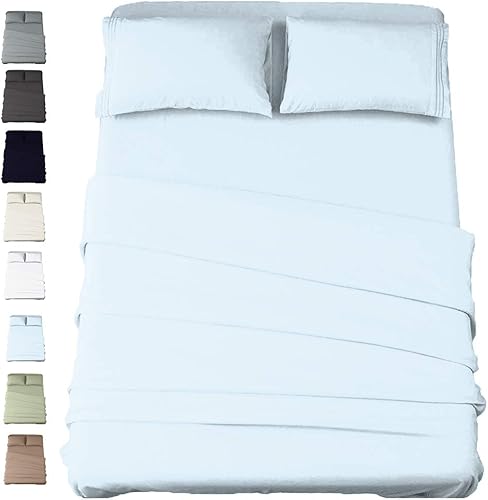 Miniatura 1 de California Cotton Club Juego de sábanas y fundas de almohada cómodas de 600 hilos, algodón puro, suave, ligero, calidad de lujo, 2 piezas y fundas