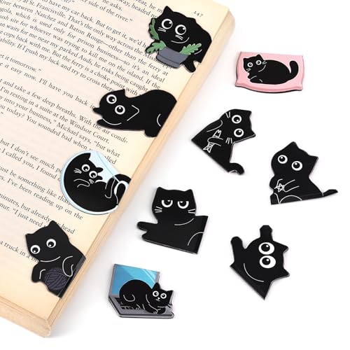 ITClosud 10 Stück Cute Katzen Magnetische Lesezeichen Magnetlesezeichen Kinder Schwarze Katze Lesezeichen für Frauen und Katzenliebhaber Weihnachtsgeschenke für Kinder Lehrer Buchliebhaber