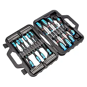 amazon basics 58-Piece Screwdriver Set - Precision Slotted, Phillips, Torx