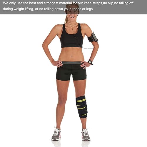 Miniatura 6 de Rodilleras de compresión elástica transpirable para rodilla vendaje de compresión para aliviar el dolor, bandas de soporte para hombres y mujeres,