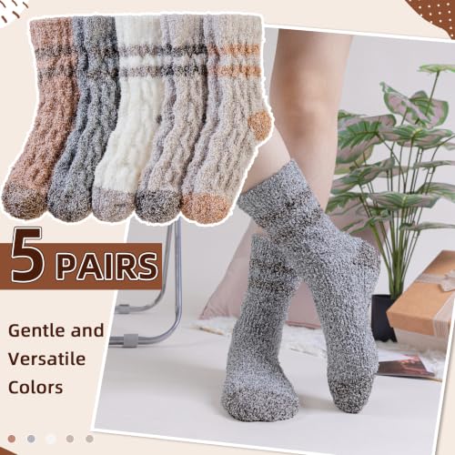 Image of Velice Womens Fuzzy Socks Soft Cozy Fluffy Slipper Winter Thick Warm Plush Sleeping Christmas Socks