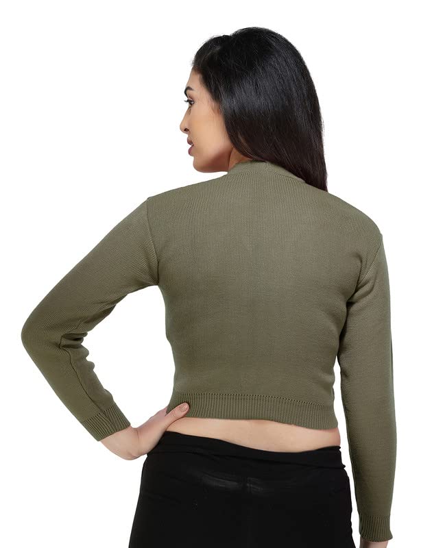 Image of Women Winter Wear V-Neck Full Sleeves Regular Fit Woollen Blouse