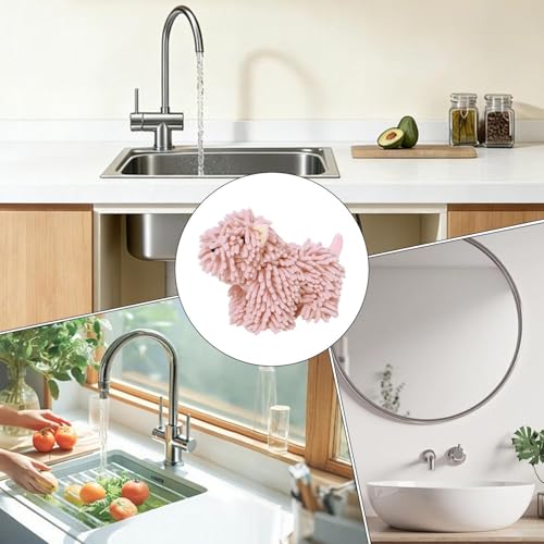 Toalla de mano para baño con dibujos animados, tejido absorbente multiusos de hogar 5