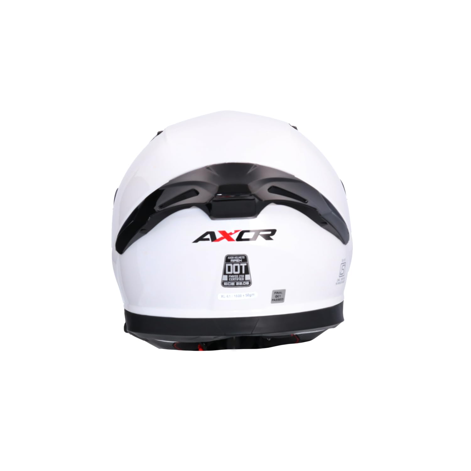 Casco AXOR Apex Solid Casco Integral de Moto Blanco Perlado con Pantalla Extra y Lente Solar, Diseño Deportivo, Talla L