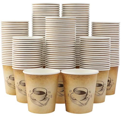 Clawsoff 200 Pack 10 oz Coffee Cups 10 oz Disposable Paper Cups for Hot/Cold Drinks Office Home Shop Event