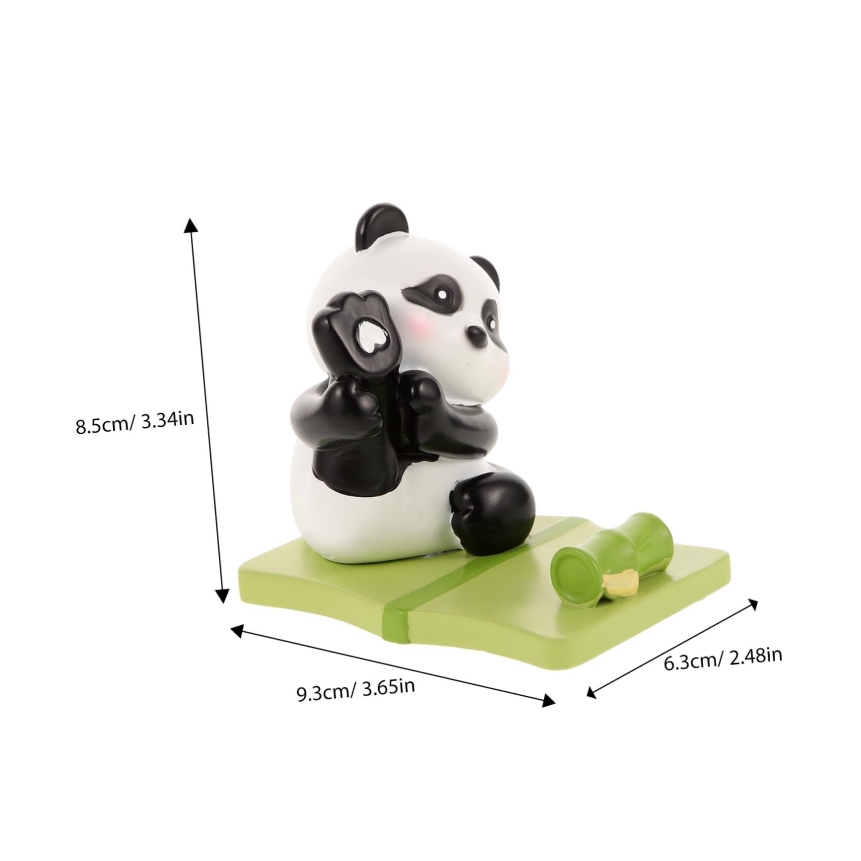 Mikikit 3pezzi Supporto Per Cellulare Panda Resina Decorativa Porta Telefono Da Scrivania Compatto e Carino Per Adulti Accessorio Da Tavolo Funzionale e Estetico