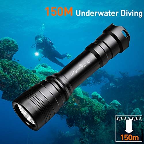 WD43 PRO Diving Torch 1050 lumens Scuba Diving Flashlight Rechargeable Waterproof 200M Underwater Tail Magnetic Switch Four Modes Diving Backup Light with Durable Tool Box Package